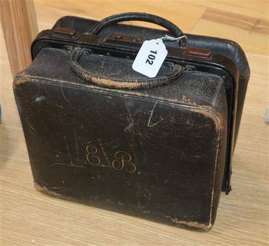 A Victorian leather doctors bag